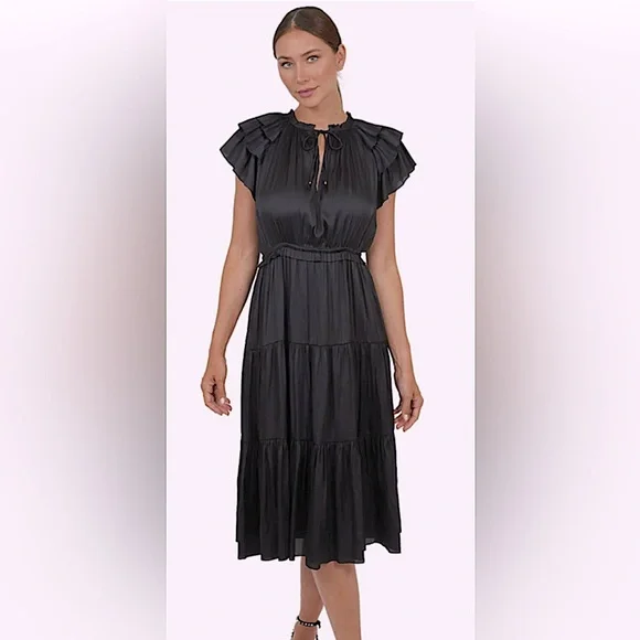 Love Token Roland Midi Dress in Black, Size XS - Picture 1 of 7